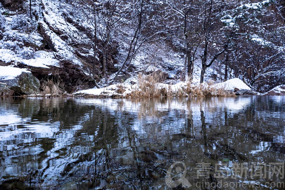 雪后的青岛北九水成了人间仙境