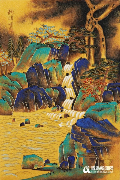 经典首次面世! 崂山十二胜景＂掐丝珐琅画＂艺术展启幕