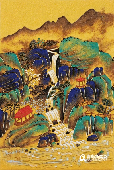 经典首次面世! 崂山十二胜景＂掐丝珐琅画＂艺术展启幕