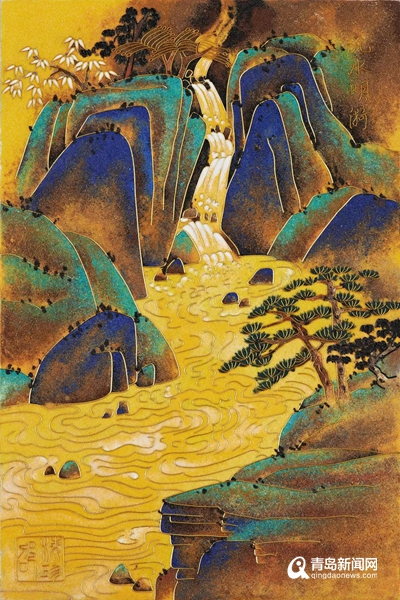 经典首次面世! 崂山十二胜景＂掐丝珐琅画＂艺术展启幕