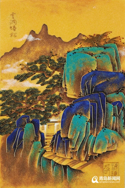 经典首次面世! 崂山十二胜景＂掐丝珐琅画＂艺术展启幕