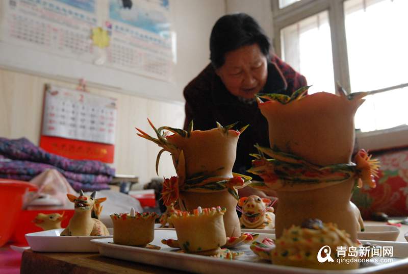 青岛即墨传承百年豆面灯 祈盼人寿年丰