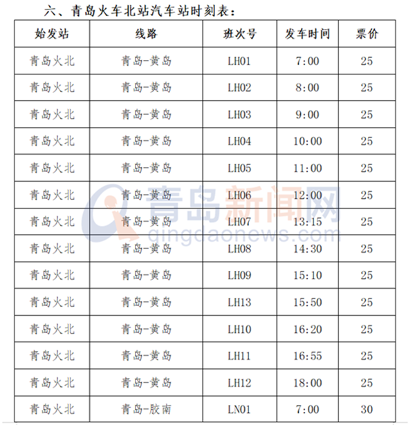 出行必看 青岛汽车总站这些线路有调整（附时刻表）