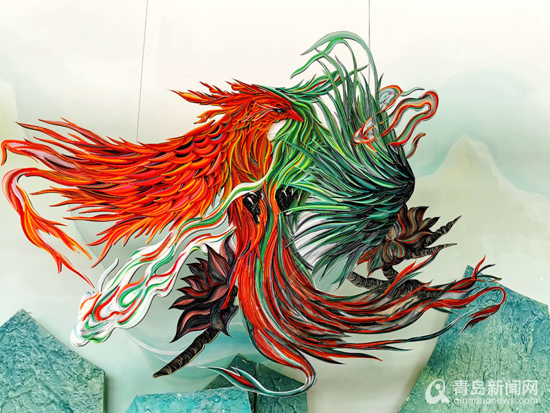 小纸条卷出大千世界 第三届全国衍纸艺术展在青岛纺织谷举行