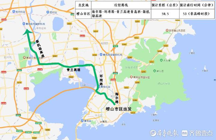 快收藏！去青岛新机场17条线路图公布 市区出发大约1小时可达