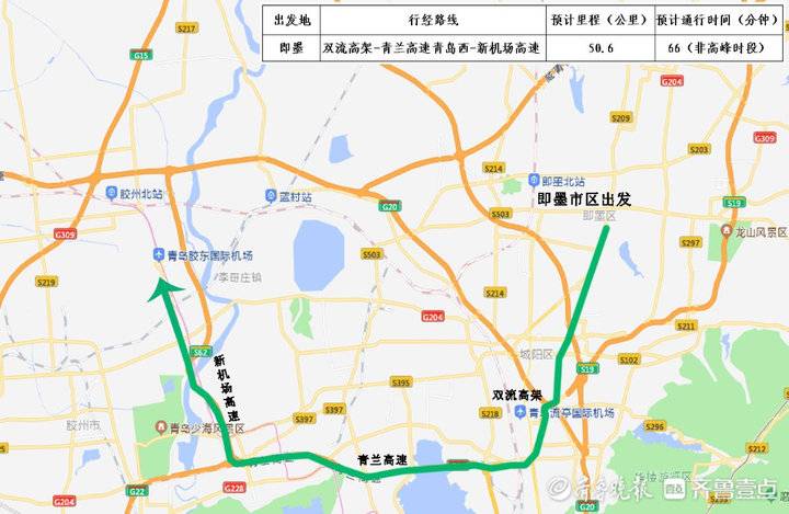 快收藏！去青岛新机场17条线路图公布 市区出发大约1小时可达