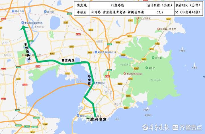 快收藏！去青岛新机场17条线路图公布 市区出发大约1小时可达