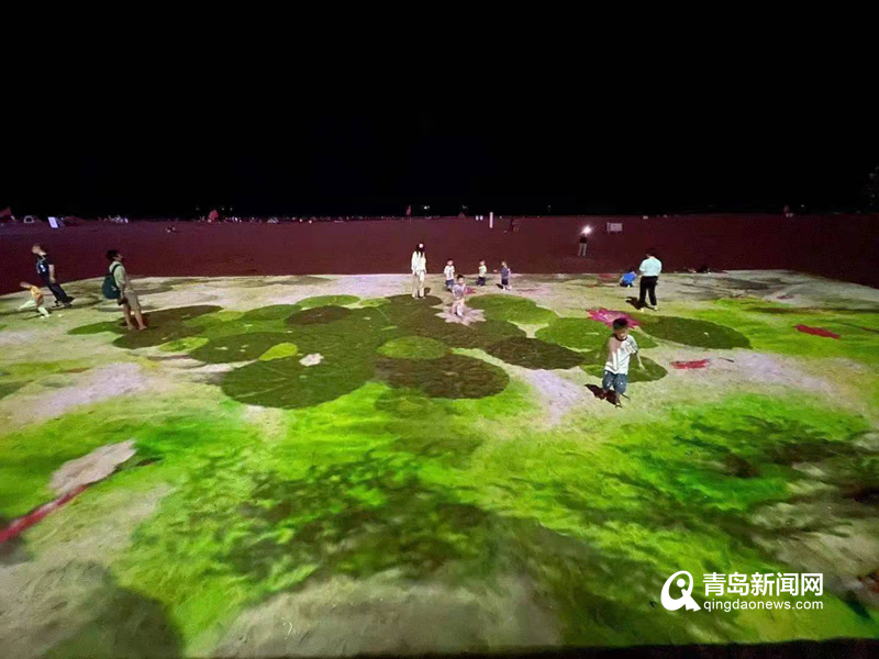 青岛这片网红海滩超炫酷!＂黑科技＂打造沉浸式梦幻体验