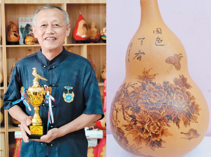 葫芦为纸铁笔生花 莱西非遗代表性传承人周强一将葫芦烙画技艺推上国际舞台